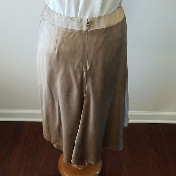 Talbots Brown Pure Silk Skirt size 8P - Picture 5 of 8